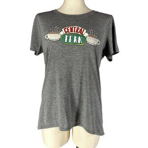 FRIENDS Central Perk Grey Graphic T-Shirt Women's Size XL** RUNS SMALL Crew Neck